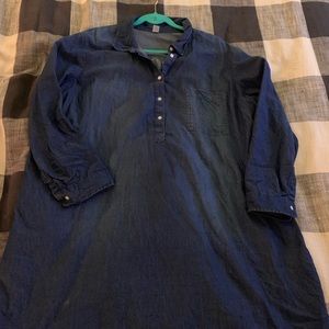 Old Navy Chambray Shirt Dress (Dark Wash)